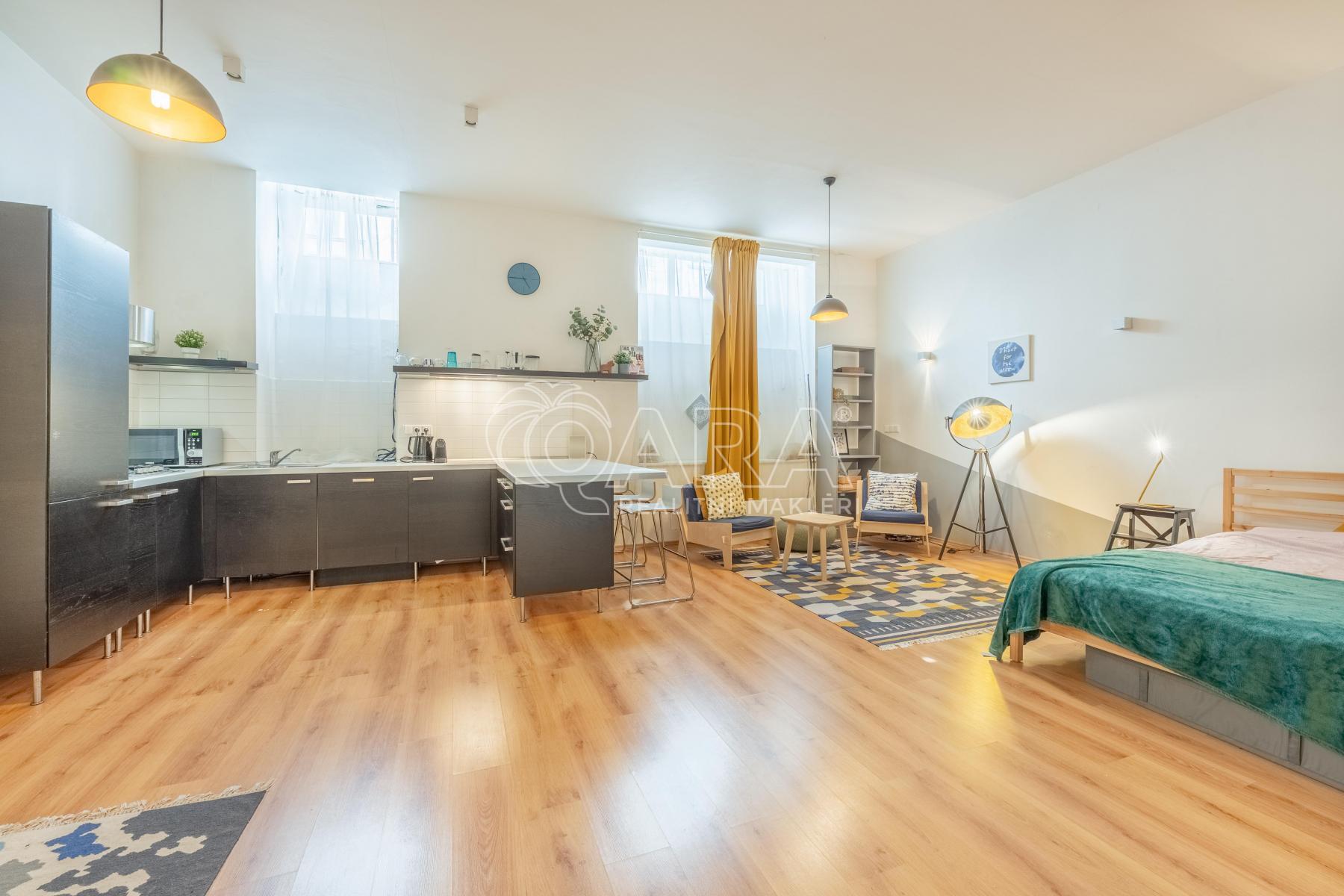 Pronájem nadstandardně prostorného bytu 1+kk (53 m&sup2;) v srdci Vinohrad!